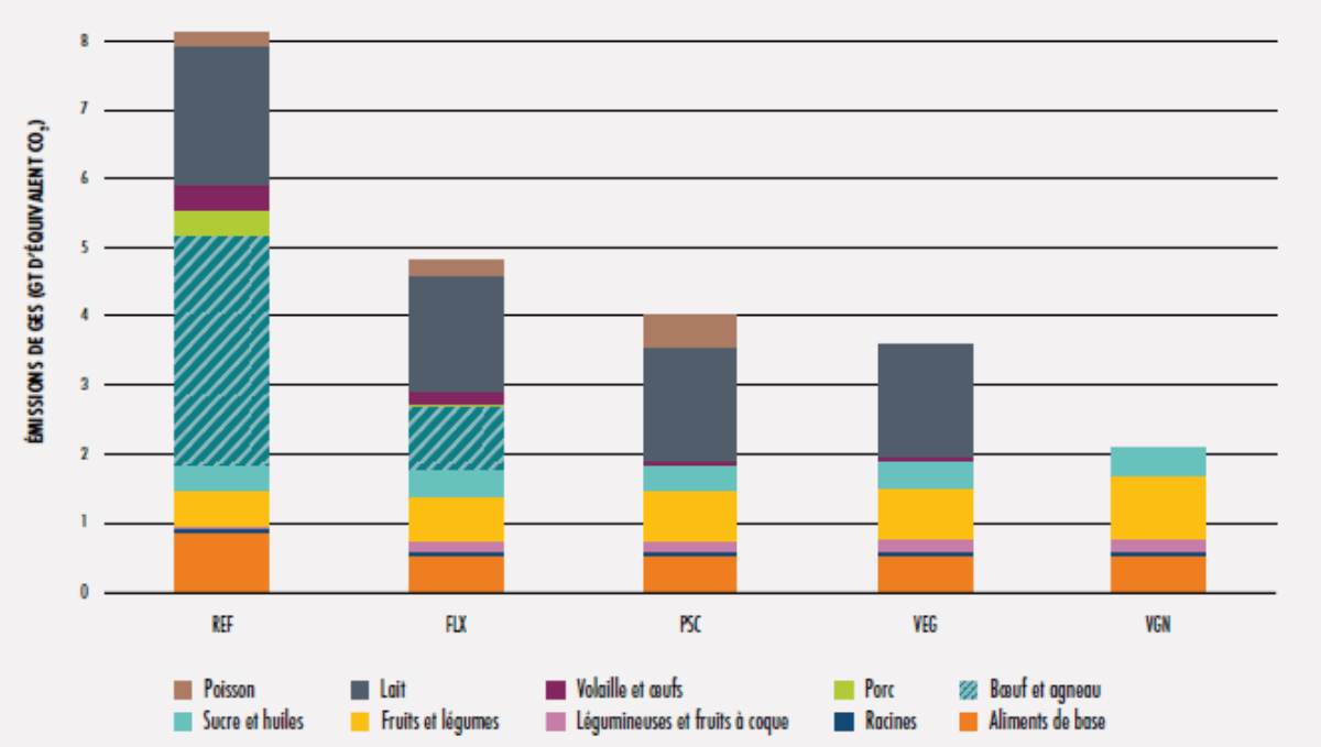 Illustration 3050 - Évaluation des bénéfices sur la santé et le climat de la transition vers des régimes alimentaires durables (FAO, 2020)